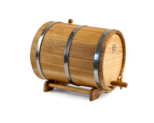 Dubový sud 30 L na stojanu pro skladování alkoholu