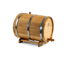 Dubový sud 30 L na stojanu pro skladování alkoholu