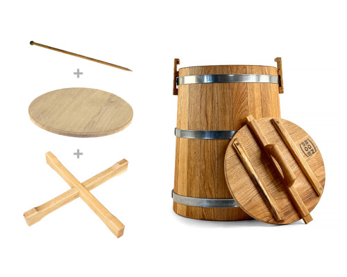 image_3 Dubová káď 50 L na ovoce a zeleninu – tradiční nádoba na solení a nakládání potravin z přírodního dubového dřeva