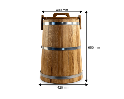 image_4 Dubová káď 50 L na ovoce a zeleninu – tradiční nádoba na solení a nakládání potravin z přírodního dubového dřeva