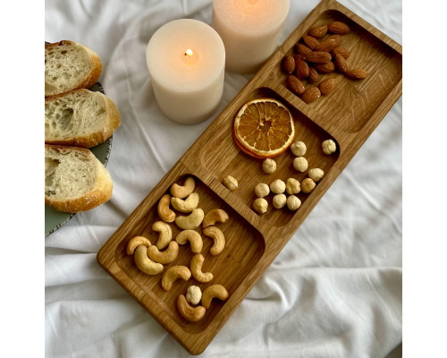 image_4 Dubový servírovací podnos rozdělený na 3 porce – praktický a elegantní dřevěný tác pro servírování jídel