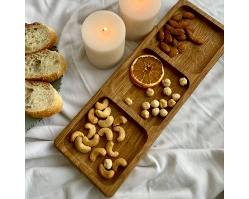 image_4 Dřevěný servírovací podnos 34 × 12 × 2 cm z masivního dřeva přírodní podnos na servírování jídla a nápojů do domácnosti i restaurace