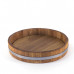 Podnos z dubového dřeva o průměru 340 mm, přírodní masivní dřevěný servírovací podno