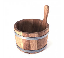 Dubový džber o objemu 5 litrů pro saunu – tradiční dřevěná nádoba na vodu, ideální pro použití v sauně, přírodní materiál, odolný a ekologický produkt pro saunové rituály