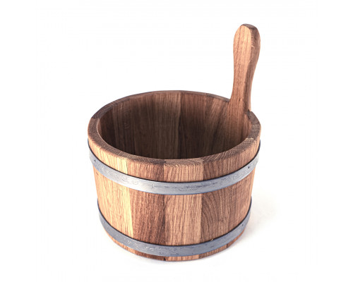 Dubový džber o objemu 5 litrů pro saunu – tradiční dřevěná nádoba na vodu, ideální pro použití v sauně, přírodní materiál, odolný a ekologický produkt pro saunové rituály