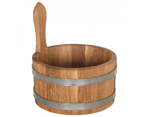 Tradiční dubový džber 3L – ručně vyrobený pro saunu, vodu nebo domácí dekor