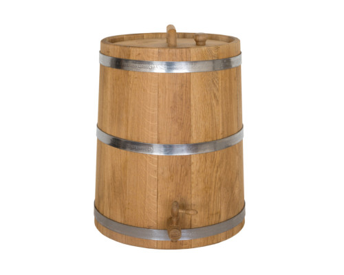 Dubový sud (džbán) 30 L z přírodního dřeva – bez vnitřního vypalu, s celistvým vrchem, ideální na víno a destiláty
