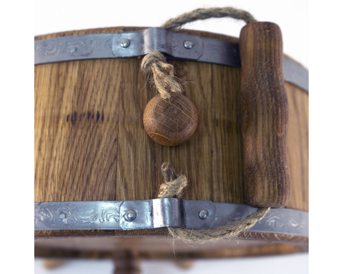 image_3 Dubový soudek placatka 3 L bez kohoutku – ručně vyráběný z masivního dubového dřeva, přírodní sud na nápoje.