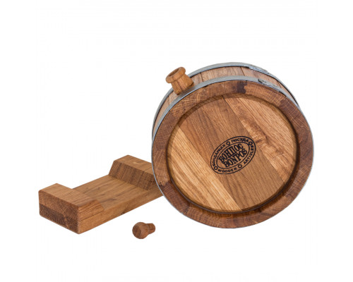 image_1 Dubový soudek-placatka o objemu 1 litr, tradiční design z přírodního dubového dřeva