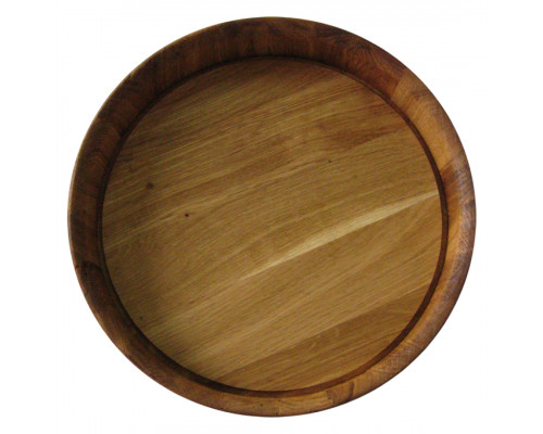 image_1 Podnos z dubového dřeva o průměru 340 mm, přírodní masivní dřevěný servírovací podno