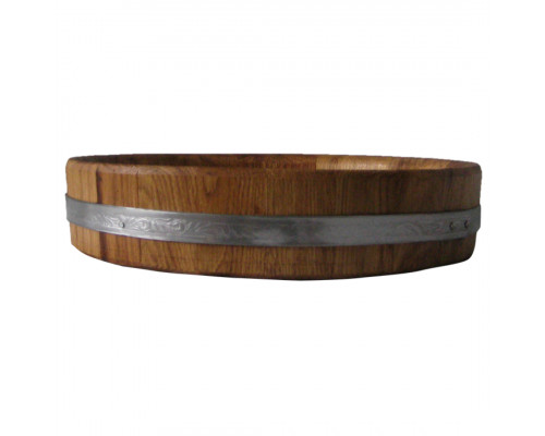 image_2 Podnos z dubového dřeva o průměru 340 mm, přírodní masivní dřevěný servírovací podno