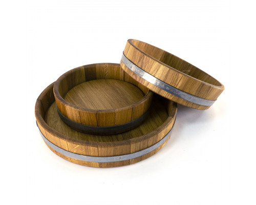 image_4 Kulatý podnos z dubového dřeva o průměru 420 mm – přírodní servírovací tác z masivního dubu, ruční výroba