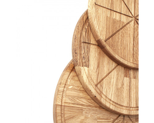 image_5 Dřevěný dubový talíř na pizzu o průměru 250 mm – kulatý servírovací tác z masivního dubu pro stylové podávání pizzy.