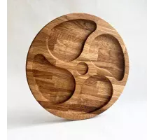 Kulatý dřevěný servírovací talíř 28 cm