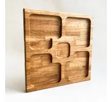Dřevěný čtvercový servírovací talíř 28 cm
